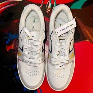 Lacoste running shoes in Burgundy cream size 9.5